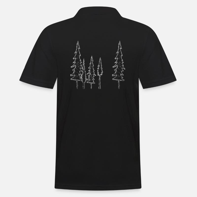 Bäume Wald - Männer Poloshirt - Schwarz