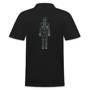Anatomie Lineart - Männer Poloshirt - Schwarz - Hinten - Kai (181cm)