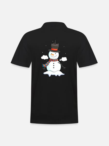 Paris Snowman - Men's Polo Shirt - black