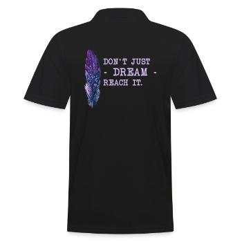 Motivation Spruch Träume - Männer Poloshirt - Schwarz - Hinten - Kai (181cm)