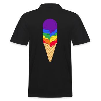 LGBTQ Ice Cream - Men's Polo Shirt - black - Back - Kai (181cm)