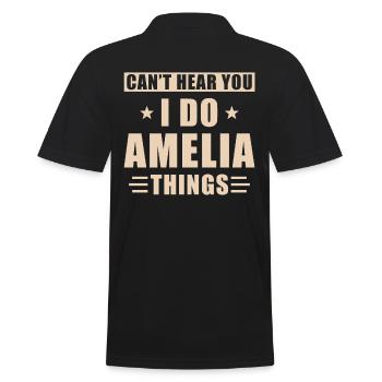 Amelia things - Men's Polo Shirt - black - Back - Kai (181cm)