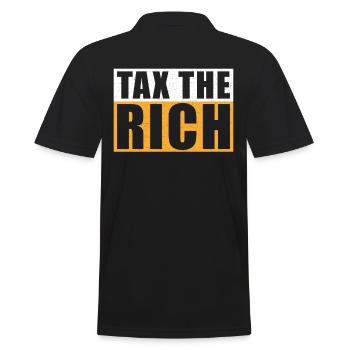 Taxer les riches - Polo Homme - noir - Dos - Kai (181cm)