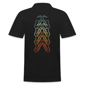 Saxophonist Gift Retro Saxophone - Men's Polo Shirt - black - Back - Kai (181cm)