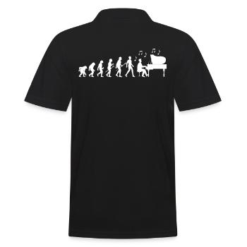 Pianist Evolution - Männer Poloshirt - Schwarz - Hinten - Kai (181cm)