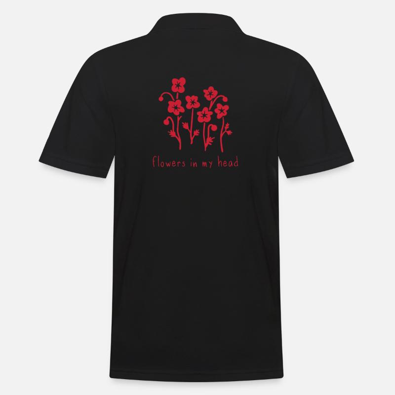 Mohnblumen - Männer Poloshirt - Schwarz