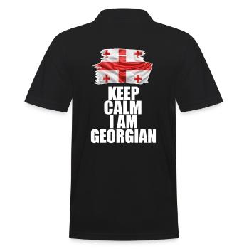 Keep Calm At Georgian - Men's Polo Shirt - black - Back - Kai (181cm)