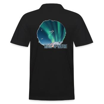 Aurora Nordlichter - Männer Poloshirt - Schwarz - Hinten - Kai (181cm)