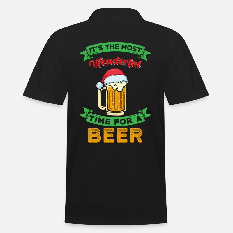 Weihnachten Bier - Männer Poloshirt - Schwarz