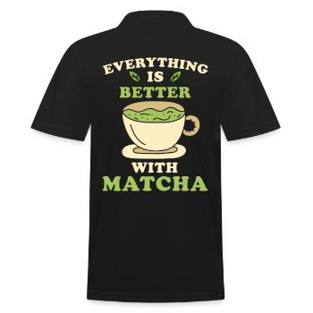 Matcha Tee - Männer Poloshirt - Schwarz - Hinten - Kai (181cm)