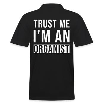 Organist Geschenk - Männer Poloshirt - Schwarz - Hinten - Kai (181cm)