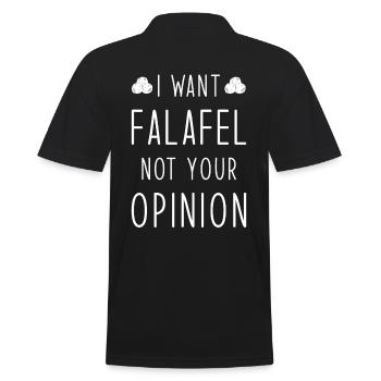 Falafel disant drôle - Polo Homme - noir - Dos - Kai (181cm)