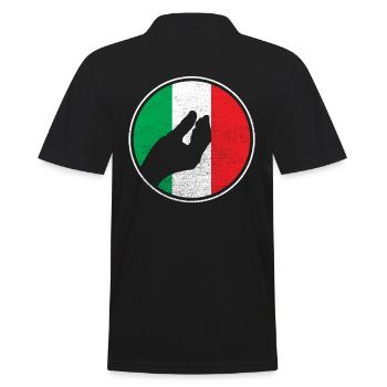 Italy hand - Men's Polo Shirt - black - Back - Kai (181cm)