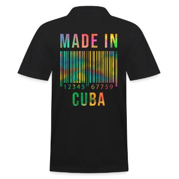 Kuba geboren Made in Cuba - Männer Poloshirt - Schwarz - Hinten - Kai (181cm)