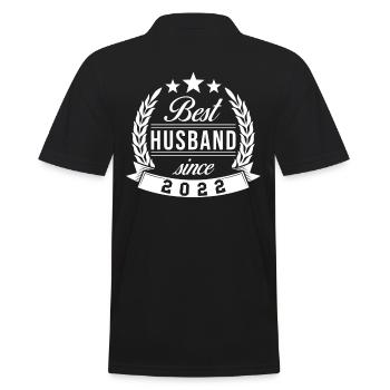 Best Husband since 2022 - Men's Polo Shirt - black - Back - Kai (181cm)