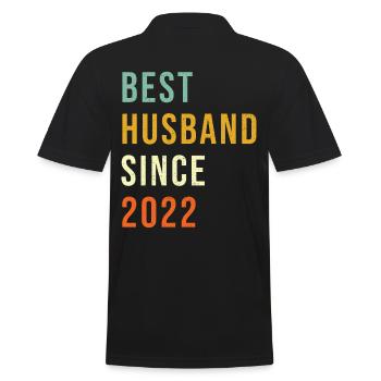 Best Husband since 2022 - Men's Polo Shirt - black - Back - Kai (181cm)