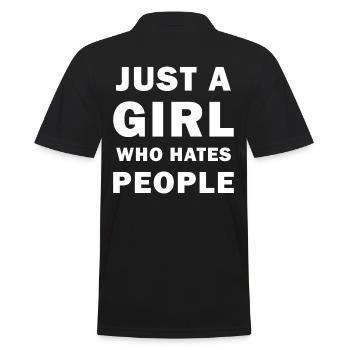 I hate people - Men's Polo Shirt - black - Back - Kai (181cm)