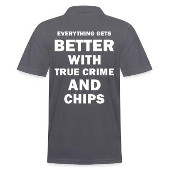 True Crime - Men's Polo Shirt - charcoal grey - Back - Nico (186cm)