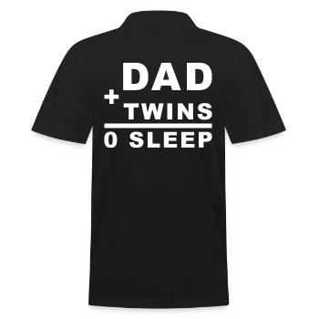Papa + Jumeaux = 0 Sommeil - Polo Homme - noir - Dos - Kai (181cm)