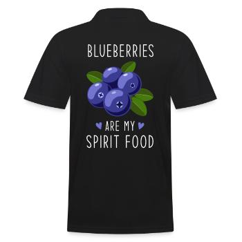 Blaubeeren Spirit Essen - Männer Poloshirt - Schwarz - Hinten - Kai (181cm)