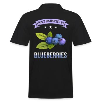 Blaubeeren Spruch - Männer Poloshirt - Schwarz - Hinten - Kai (181cm)