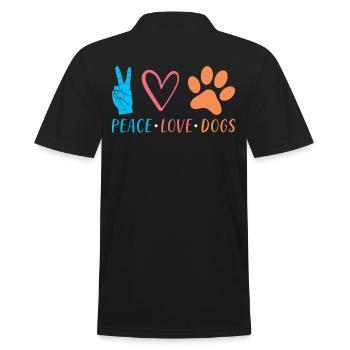 Chiens Disant Paix Amour Chiens - Polo Homme - noir - Dos - Kai (181cm)