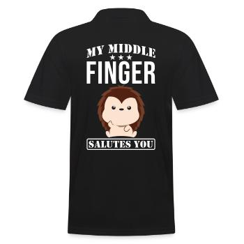 My middle finger salutes you hedgehog saying - Men's Polo Shirt - black - Back - Kai (181cm)