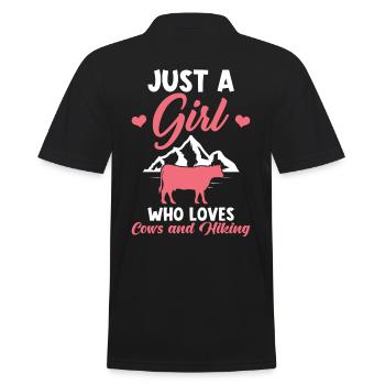 Just a girl who loves Cows and Hiking - Men's Polo Shirt - black - Back - Kai (181cm)