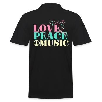 Musique d’amour de la paix - Polo Homme - noir - Dos - Kai (181cm)