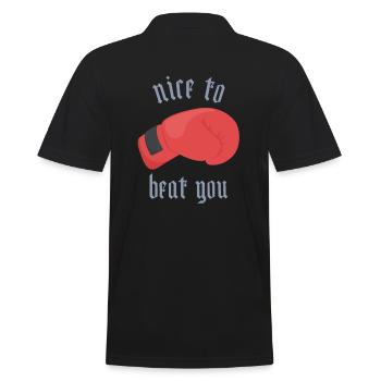 Boxer Geschenk Boxhandschuh - Männer Poloshirt - Schwarz - Hinten - Kai (181cm)