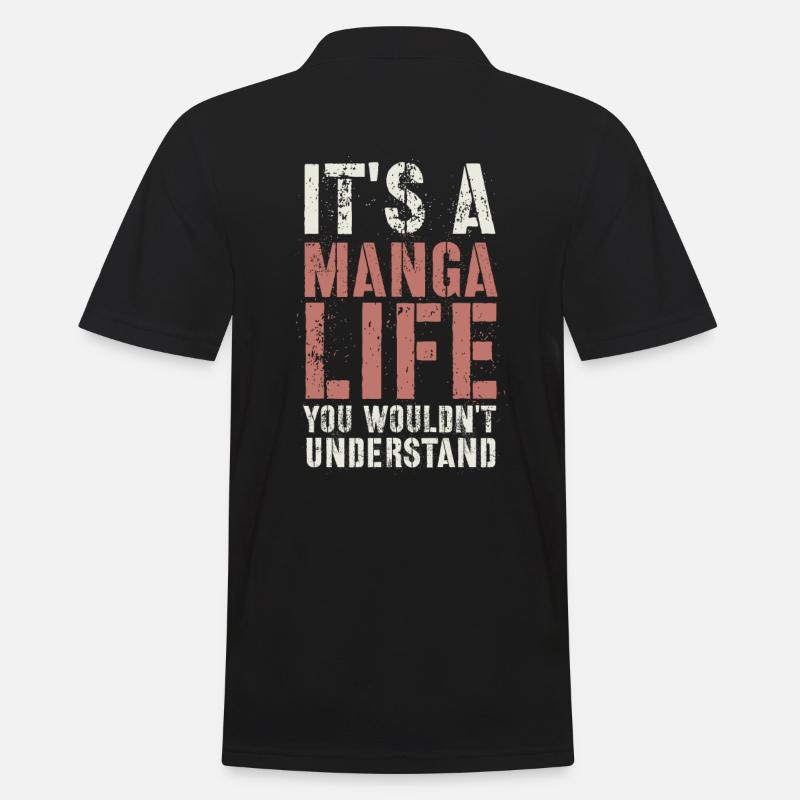 Manga Geschenk - Männer Poloshirt - Schwarz