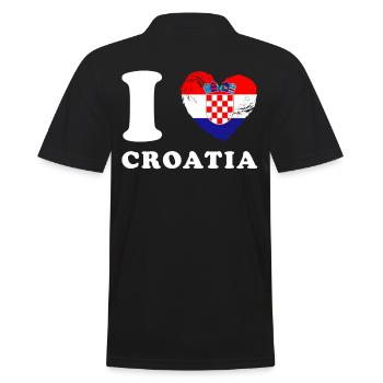Kroatien I love Croatia - Männer Poloshirt - Schwarz - Hinten - Kai (181cm)