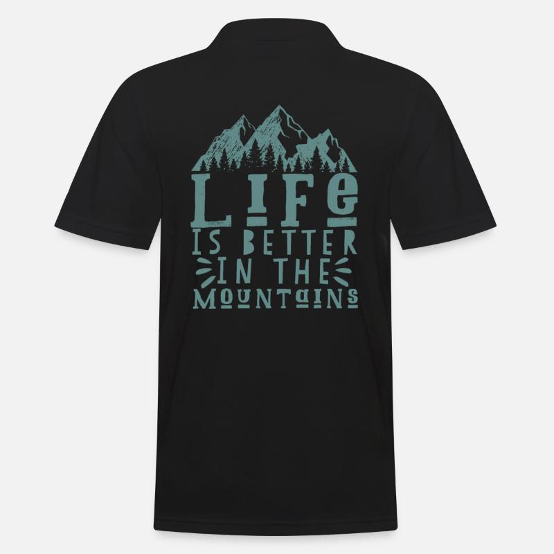 Berg Spruch - Männer Poloshirt - Schwarz