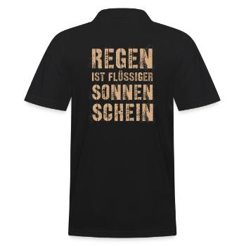 Regen ist flüssiger Sonnenschein - Männer Poloshirt - Schwarz - Hinten - Kai (181cm)