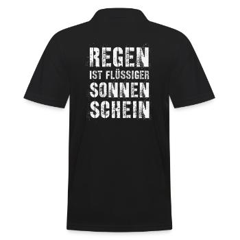 Regen ist flüssiger Sonnenschein - Männer Poloshirt - Schwarz - Hinten - Kai (181cm)