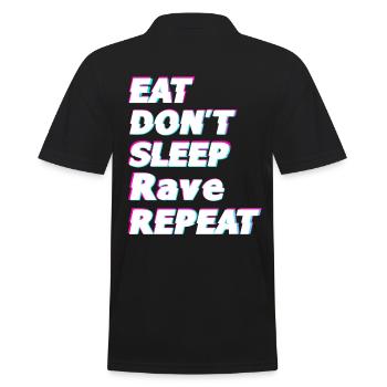 Raver Geschenkidee - Männer Poloshirt - Schwarz - Hinten - Kai (181cm)