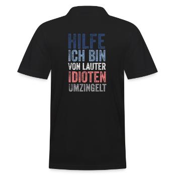 Help I'm surrounded by idiots - Men's Polo Shirt - black - Back - Kai (181cm)