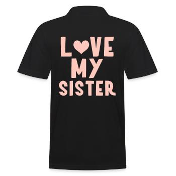 Ich meine Schwester - Männer Poloshirt - Schwarz - Hinten - Kai (181cm)