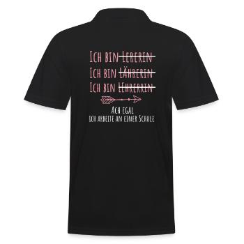 Lehrerin Geschenk lustiger Spruch - Männer Poloshirt - Schwarz - Hinten - Kai (181cm)