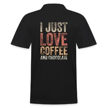 Schoko und Kaffee - Männer Poloshirt - Schwarz - Hinten - Kai (181cm)