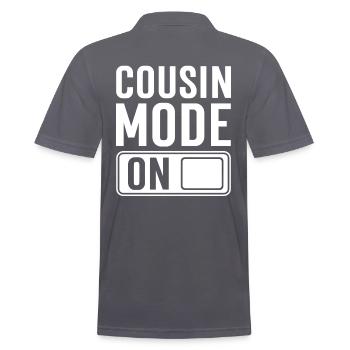 Expectant Cousin Saying - Men's Polo Shirt - charcoal grey - Back - Nico (186cm)
