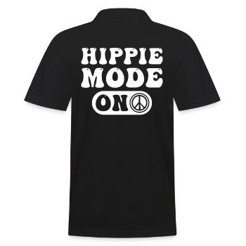 Hippie - Männer Poloshirt - Schwarz - Hinten - Kai (181cm)
