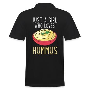 Hummus Just a girl who loves Hummus - Men's Polo Shirt - black - Back - Kai (181cm)
