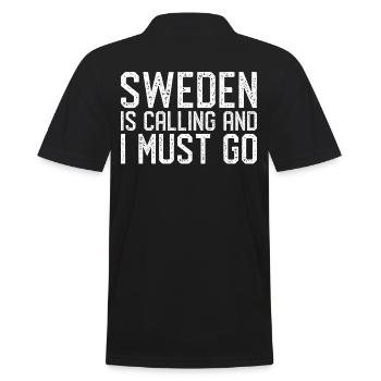 Schweden is calling i must go - Männer Poloshirt - Schwarz - Hinten - Kai (181cm)