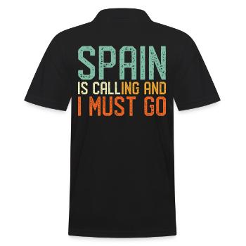 Spain is Calling I must go - Men's Polo Shirt - black - Back - Kai (181cm)