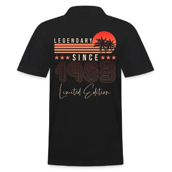 Legendary since 1983 - Men's Polo Shirt - black - Back - Kai (181cm)