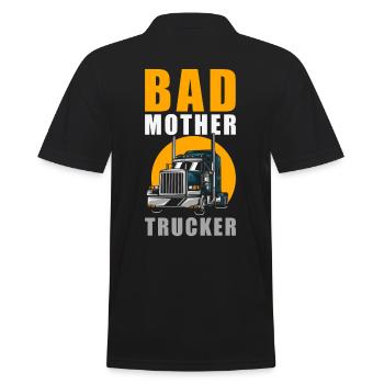 Bad Mother Trucker - Männer Poloshirt - Schwarz - Hinten - Kai (181cm)