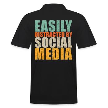 Slogan des médias sociaux - Polo Homme - noir - Dos - Kai (181cm)