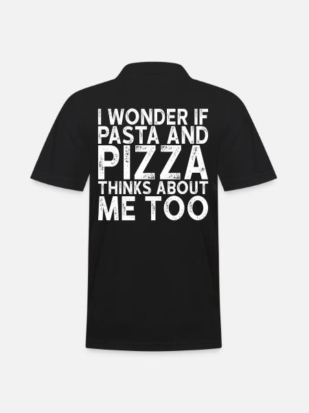 Pizza und Pasta - Männer Poloshirt - Schwarz