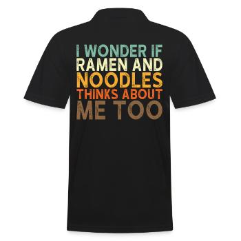 Ramen Nudel Spruch - Männer Poloshirt - Schwarz - Hinten - Kai (181cm)
